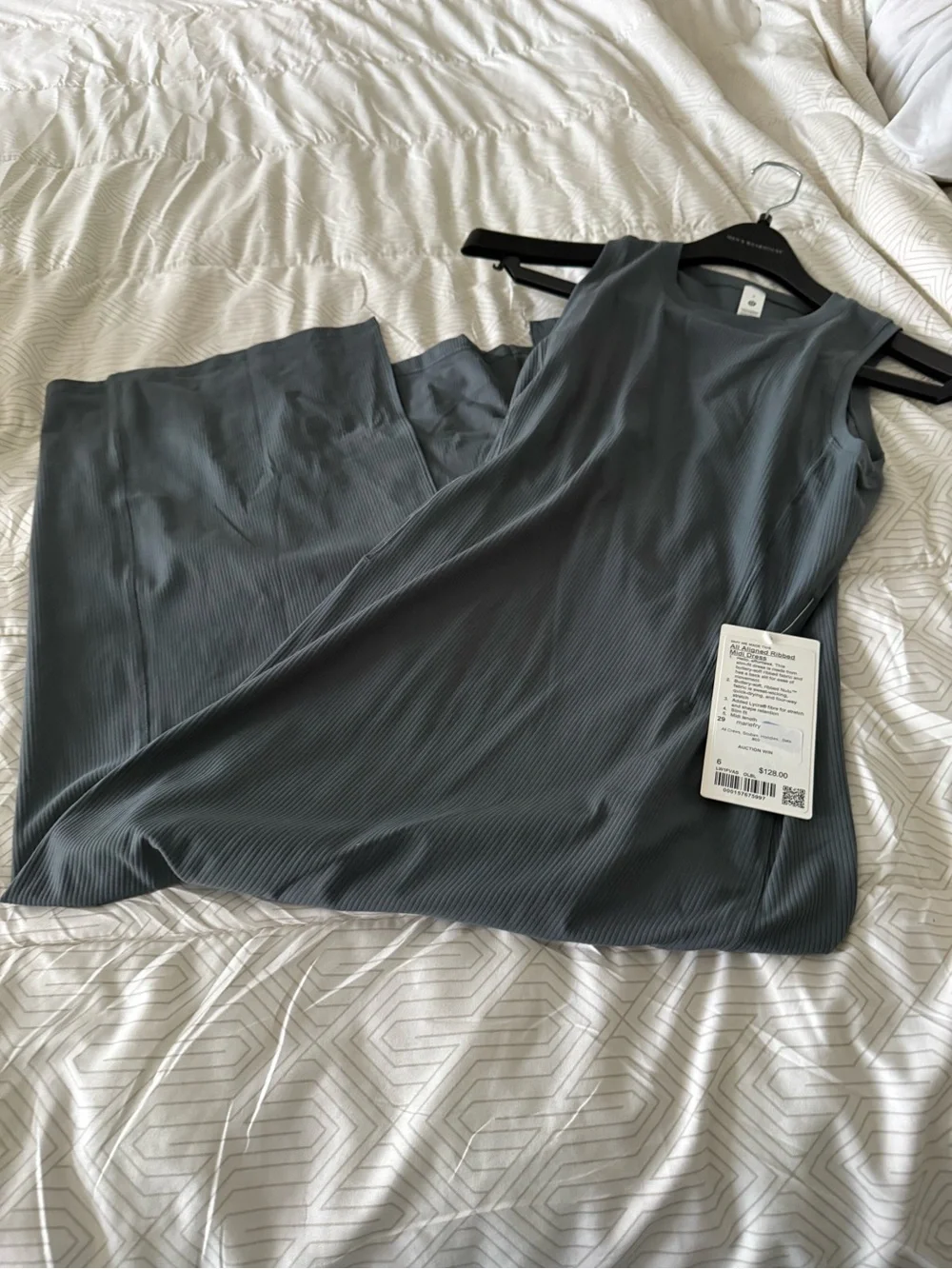 lululemon athletica All Aligned Ribbed Midi Dress in Charcoal Gray